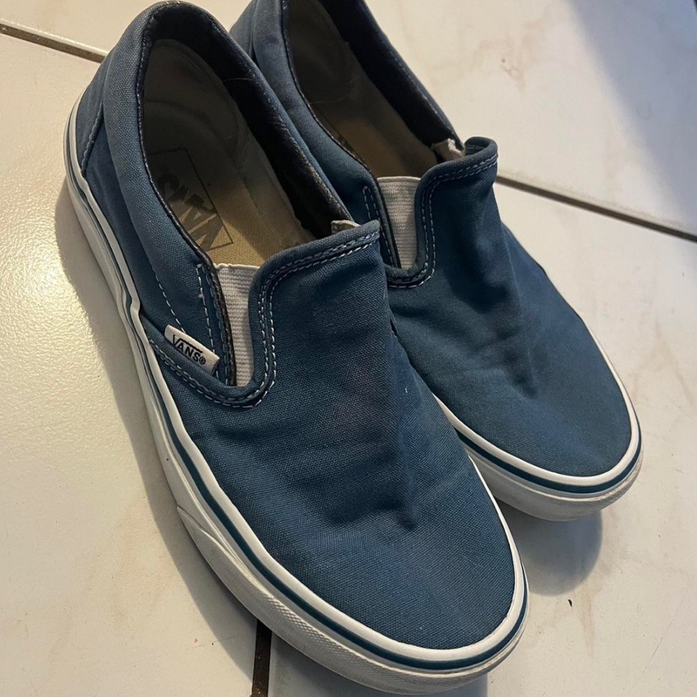 Navy Blue Vans Slip Ons